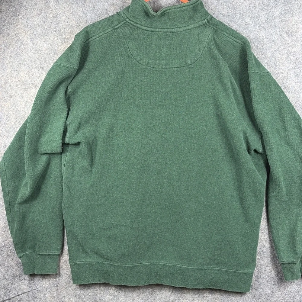Orvis Men's 1/4 Zip Pullover Thick Heavy 100% Cotton Sweater Green LG